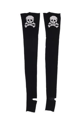 KNIT SKULL STOCKINGS / BLK