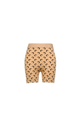 MOON PRINTED JERSEY MINI SHORTS / TAN