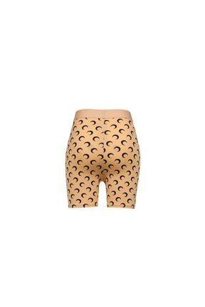 MOON PRINTED JERSEY MINI SHORTS / TAN