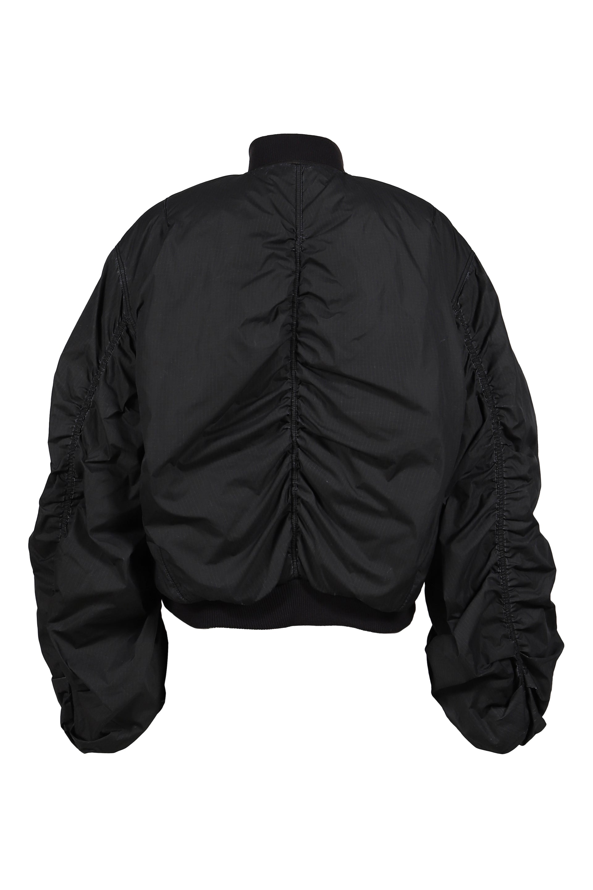 BLACK WASHED NYLON BOMBER / BLK