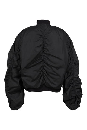 BLACK WASHED NYLON BOMBER / BLK