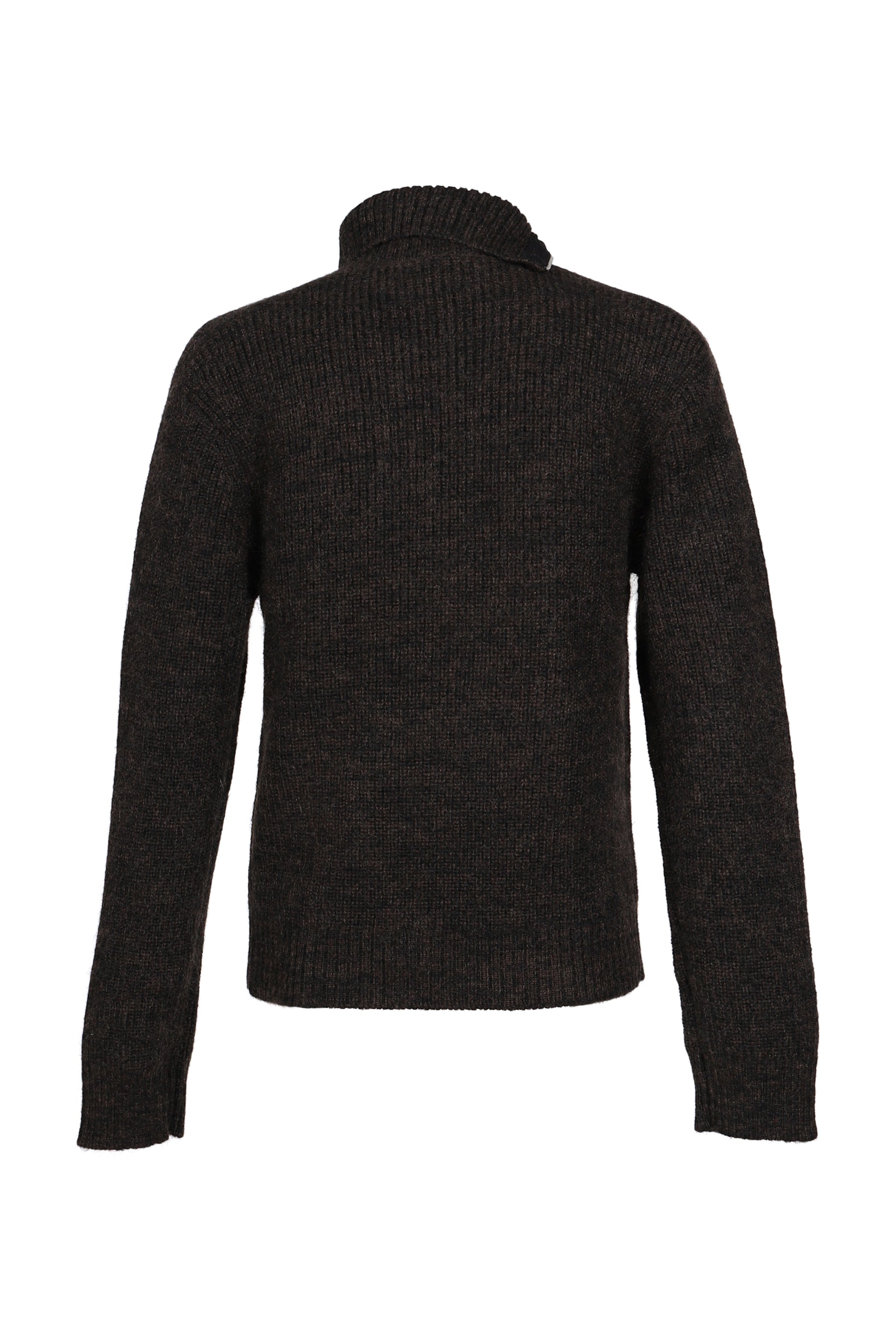 KNIT ZIP TURTLENECK / BURNT