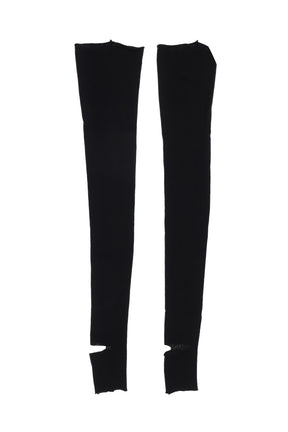 KNIT SKULL STOCKINGS / BLK