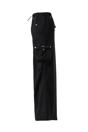 TAILORED CARGO MAXI SKIRT / BLK