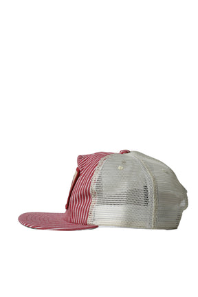 RED STRIPED TOBACCO TRUCKER HAT / OS