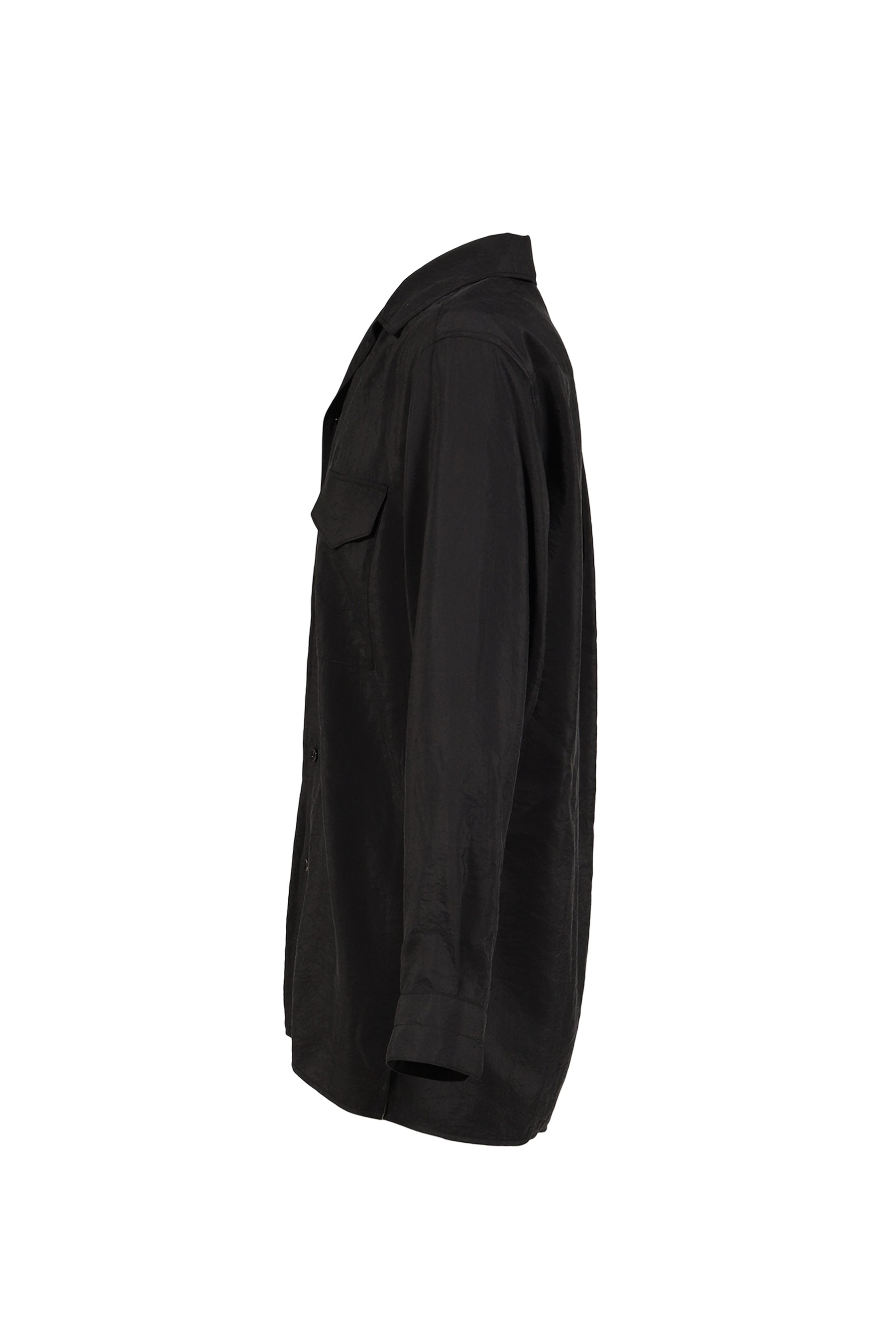 CONVERTIBLE COLLAR SHIRT / BLK