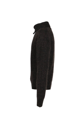 KNIT ZIP TURTLENECK / BURNT