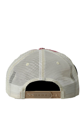 RED STRIPED TOBACCO TRUCKER HAT / OS