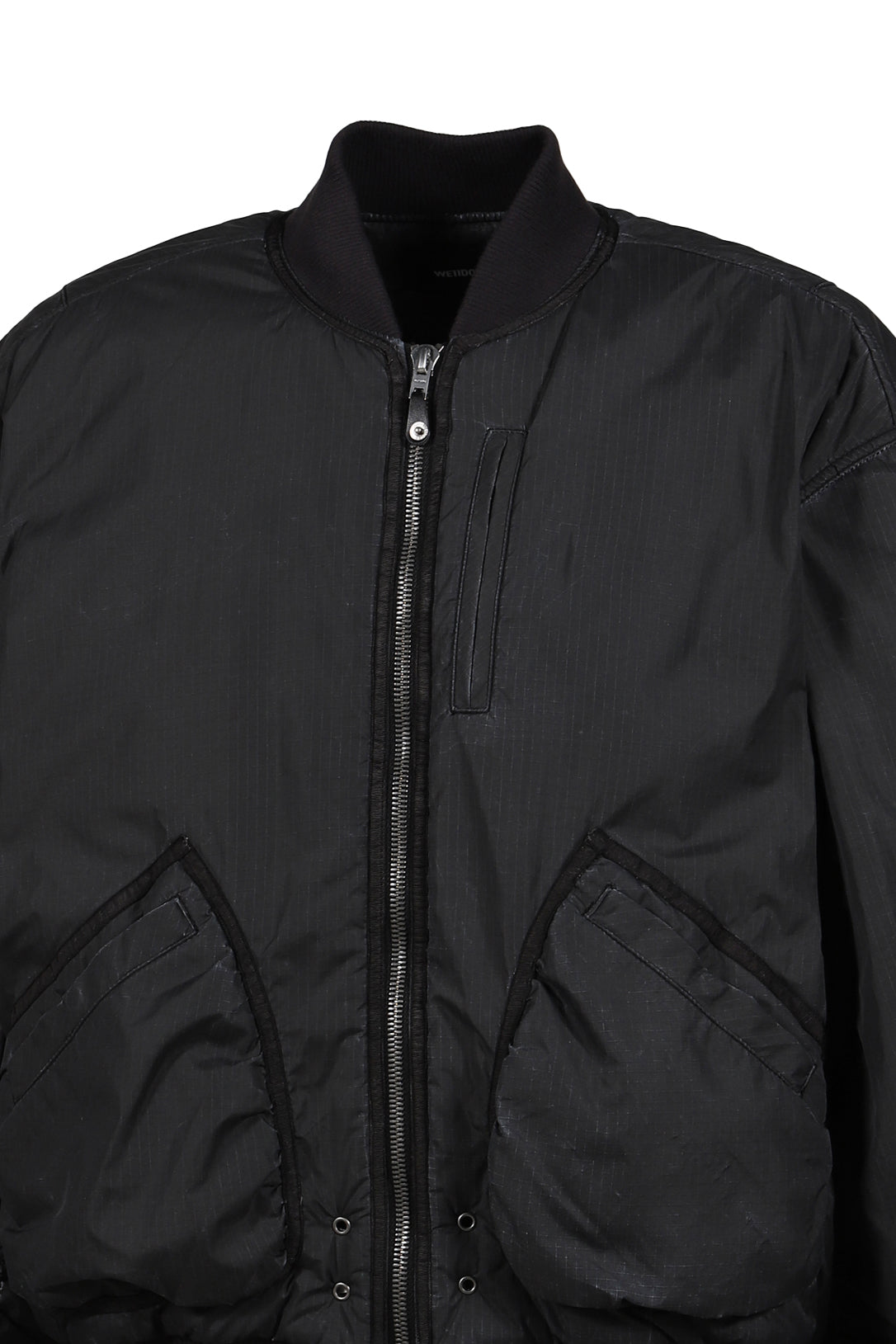 BLACK WASHED NYLON BOMBER / BLK