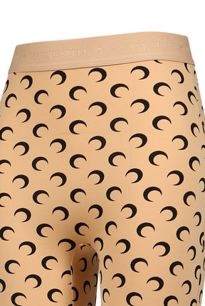 MOON PRINTED JERSEY MINI SHORTS / TAN