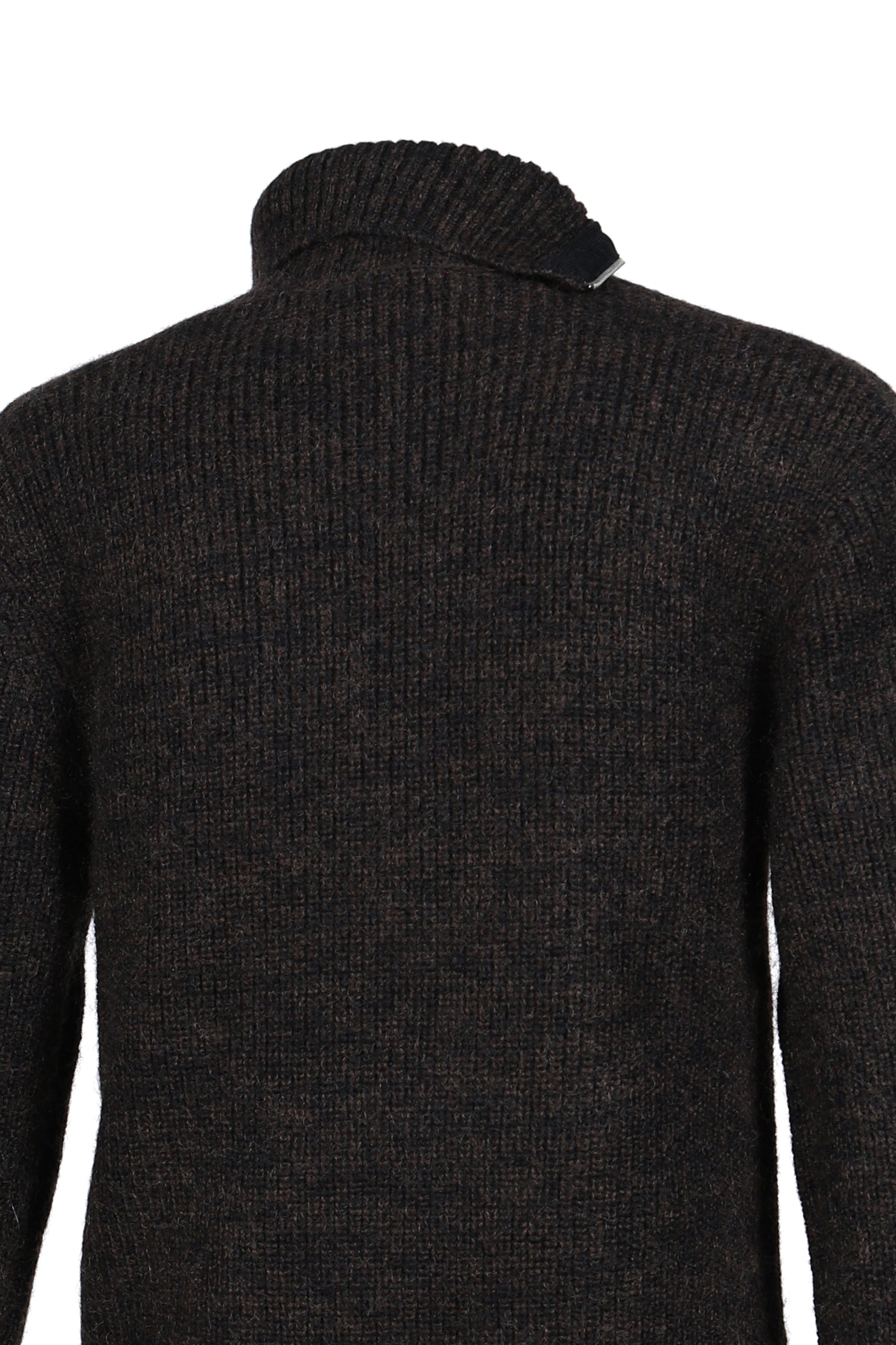 KNIT ZIP TURTLENECK / BURNT