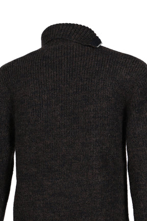 KNIT ZIP TURTLENECK / BURNT