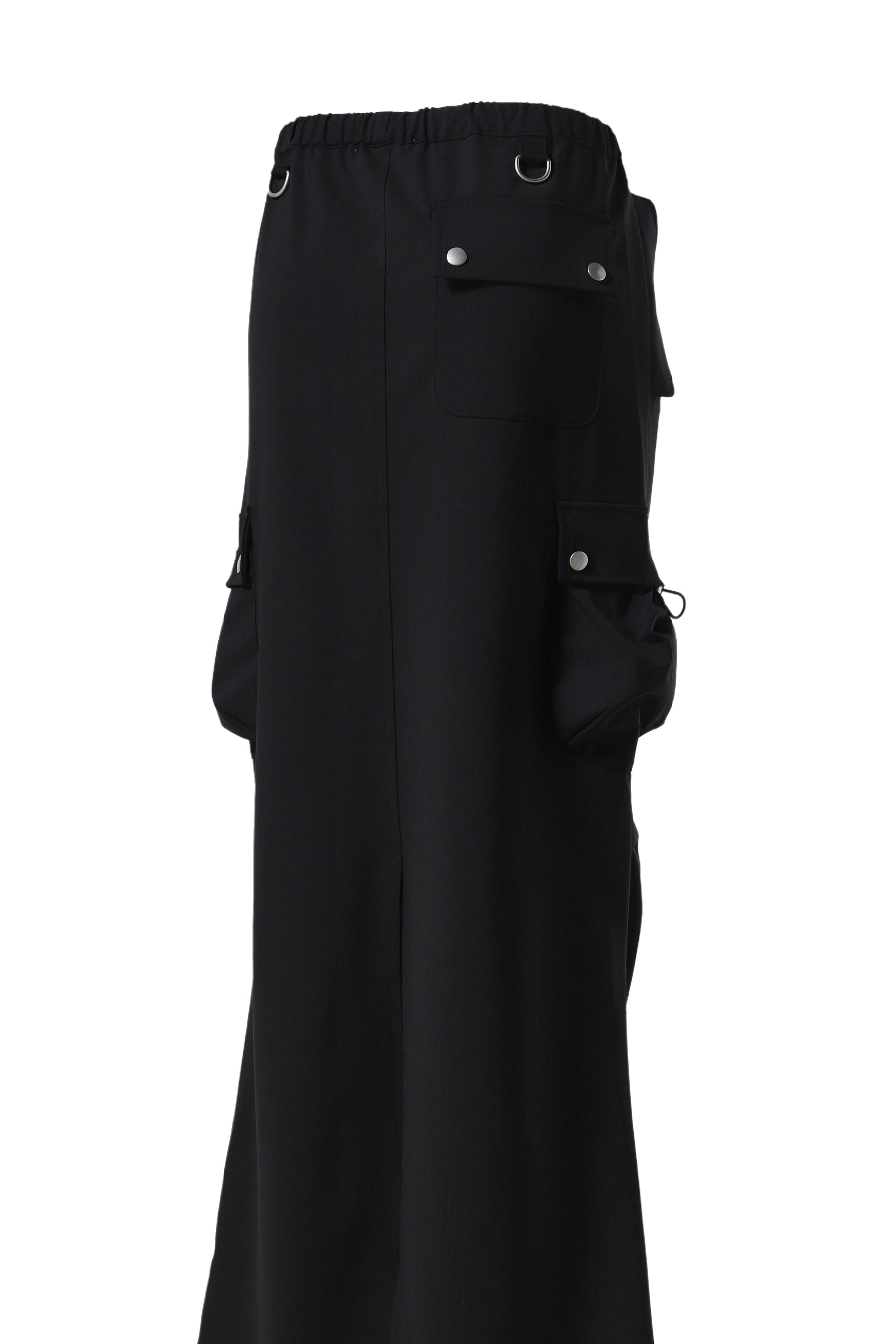 TAILORED CARGO MAXI SKIRT / BLK