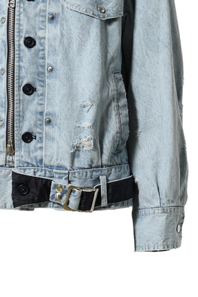 CRACKS BLEACH DENIM B.D JACKET / INDIGO