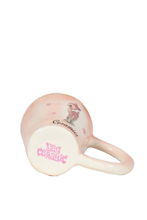 VINTAGE "CERAMIC" PINK DEER UGLY MUG / PINK