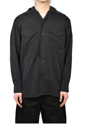 CONVERTIBLE COLLAR SHIRT / BLK