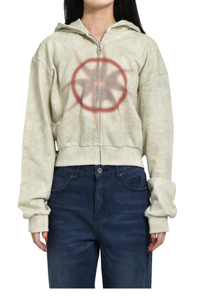 DISTRESSED CONTRAST PRINT JACKET / BEI 