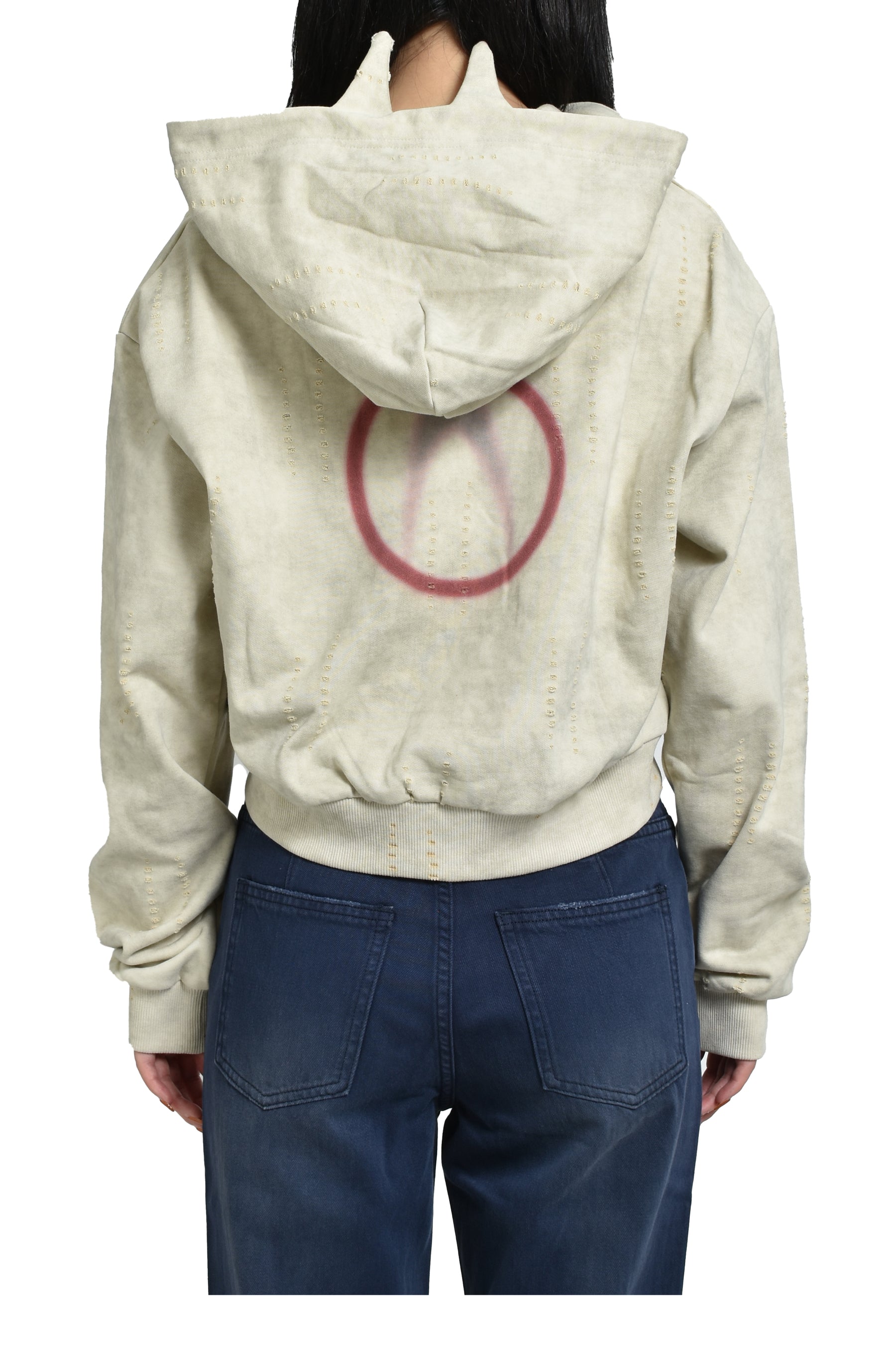 DISTRESSED CONTRAST PRINT JACKET / BEI 