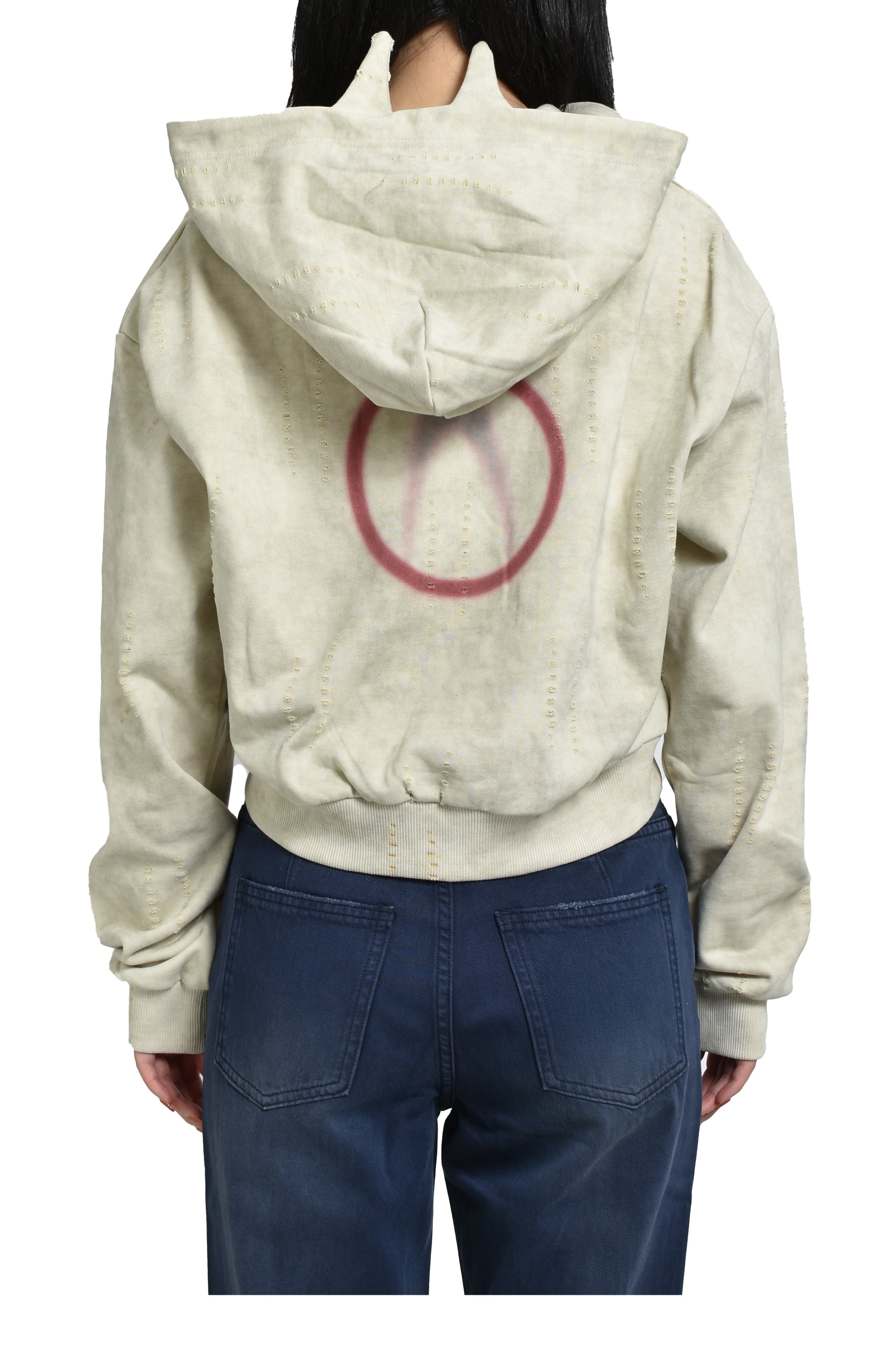 DISTRESSED CONTRAST PRINT JACKET / BEI