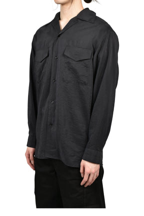 CONVERTIBLE COLLAR SHIRT / BLK