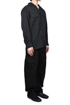 CONVERTIBLE COLLAR SHIRT / BLK