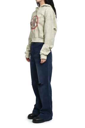 DISTRESSED CONTRAST PRINT JACKET / BEI 