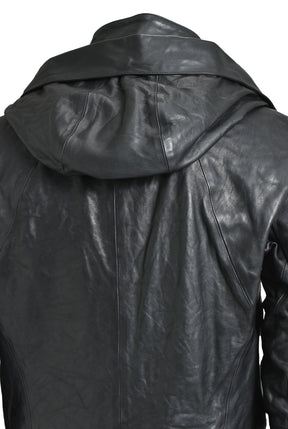HORSE LEATHER GLOVE ATTACHED JACKET / BLK