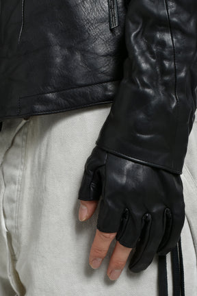 HORSE LEATHER GLOVE ATTACHED JACKET / BLK