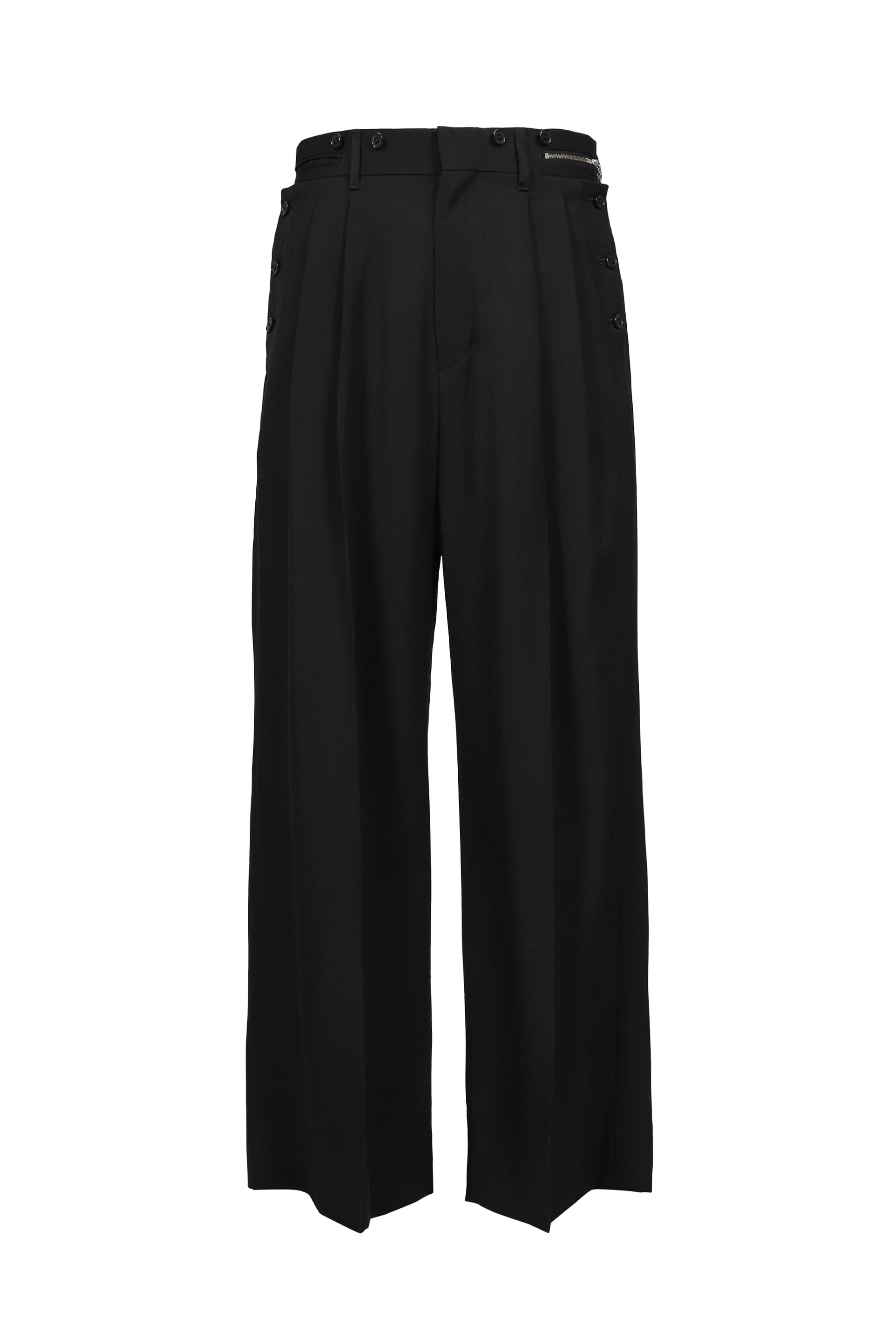 "BILLY" SAILOR SUPER WIDE SLACKS / BLK