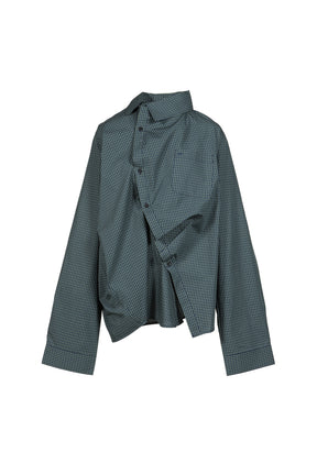 TWISTED CHECK SHIRT / GRN CHECKED