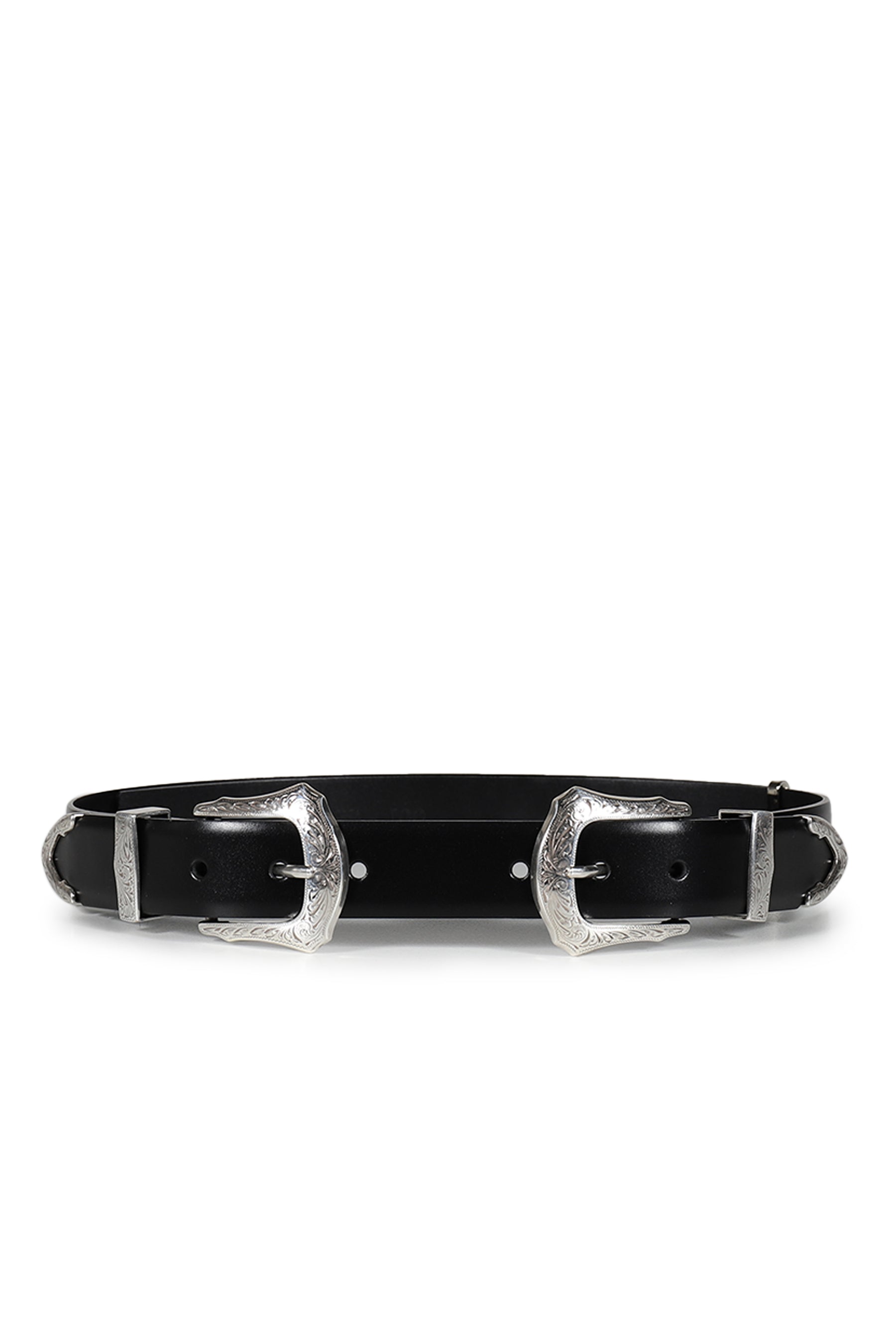 DOUBLE BUCKLE WIDE BELT / BLK