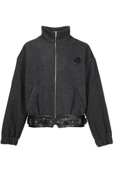 ALLIANCE BELTED WOOL JACKET / D. GRY