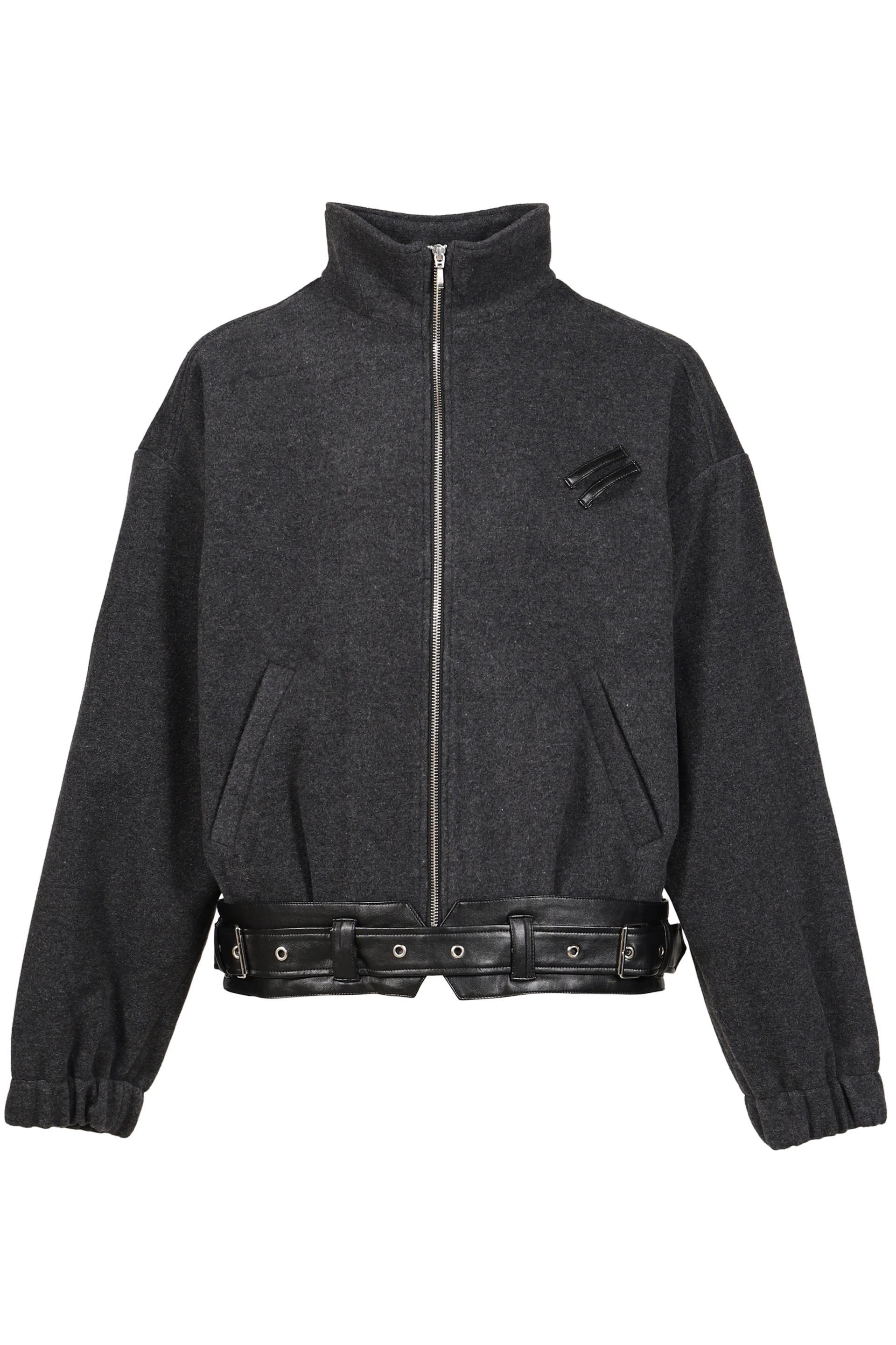 ALLIANCE BELTED WOOL JACKET / D. GRY