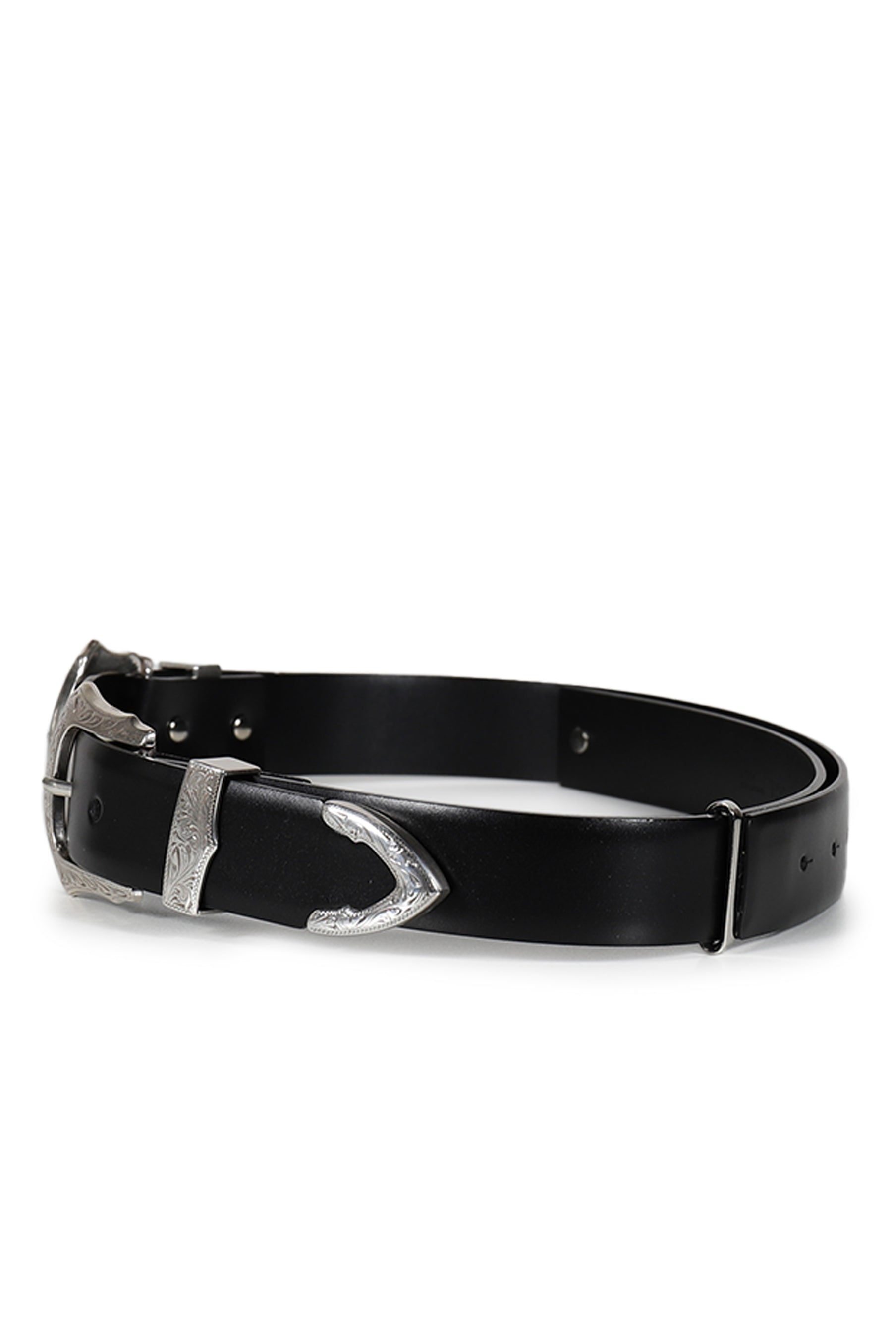 DOUBLE BUCKLE WIDE BELT / BLK
