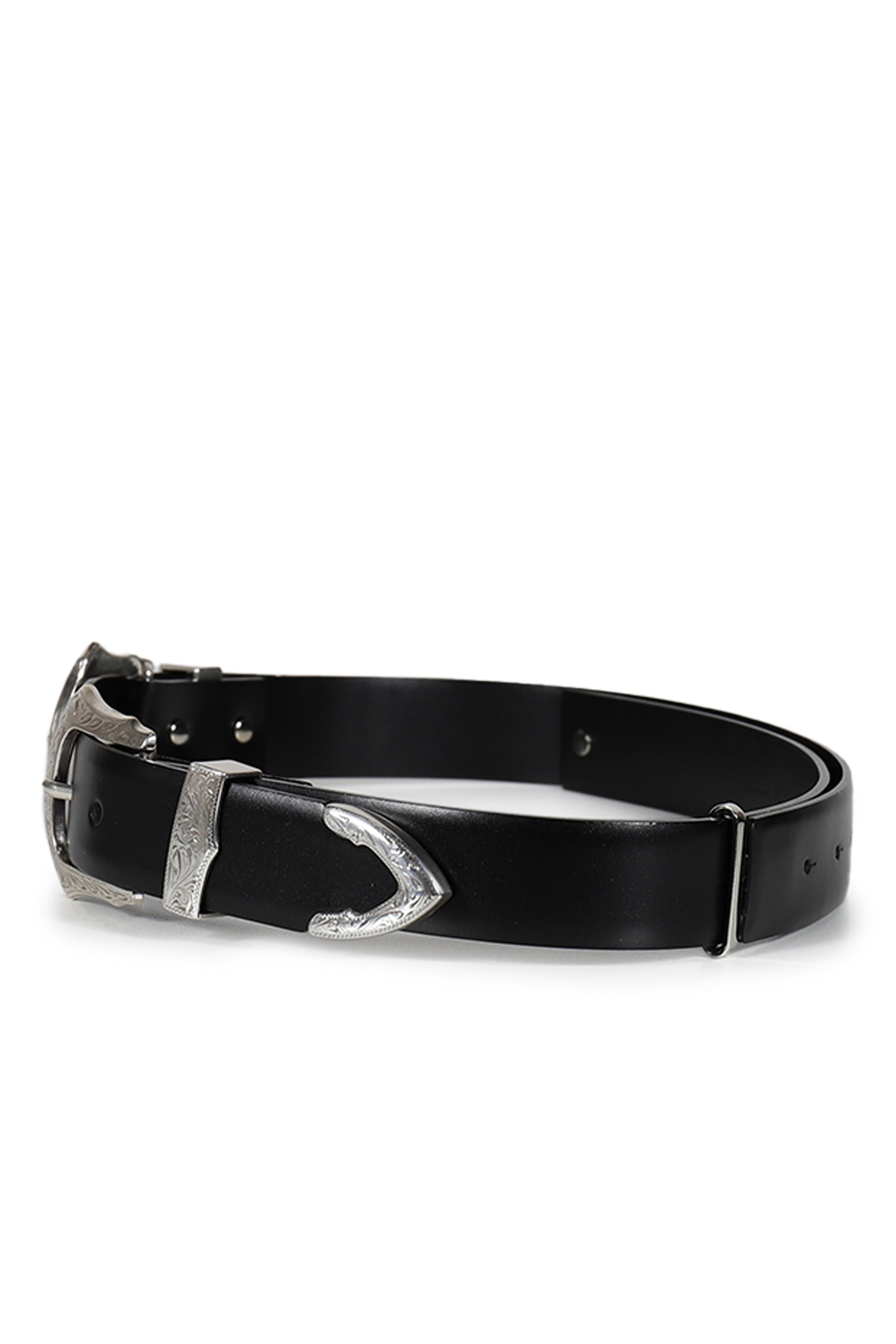 DOUBLE BUCKLE WIDE BELT / BLK