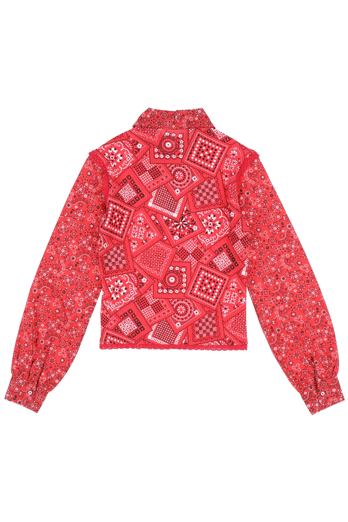 ERL PRINTED KNIT BLOUSE / RED