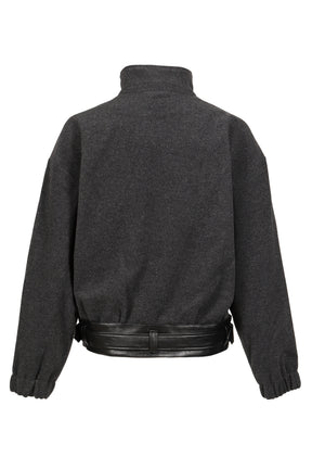 ALLIANCE BELTED WOOL JACKET / D. GRY