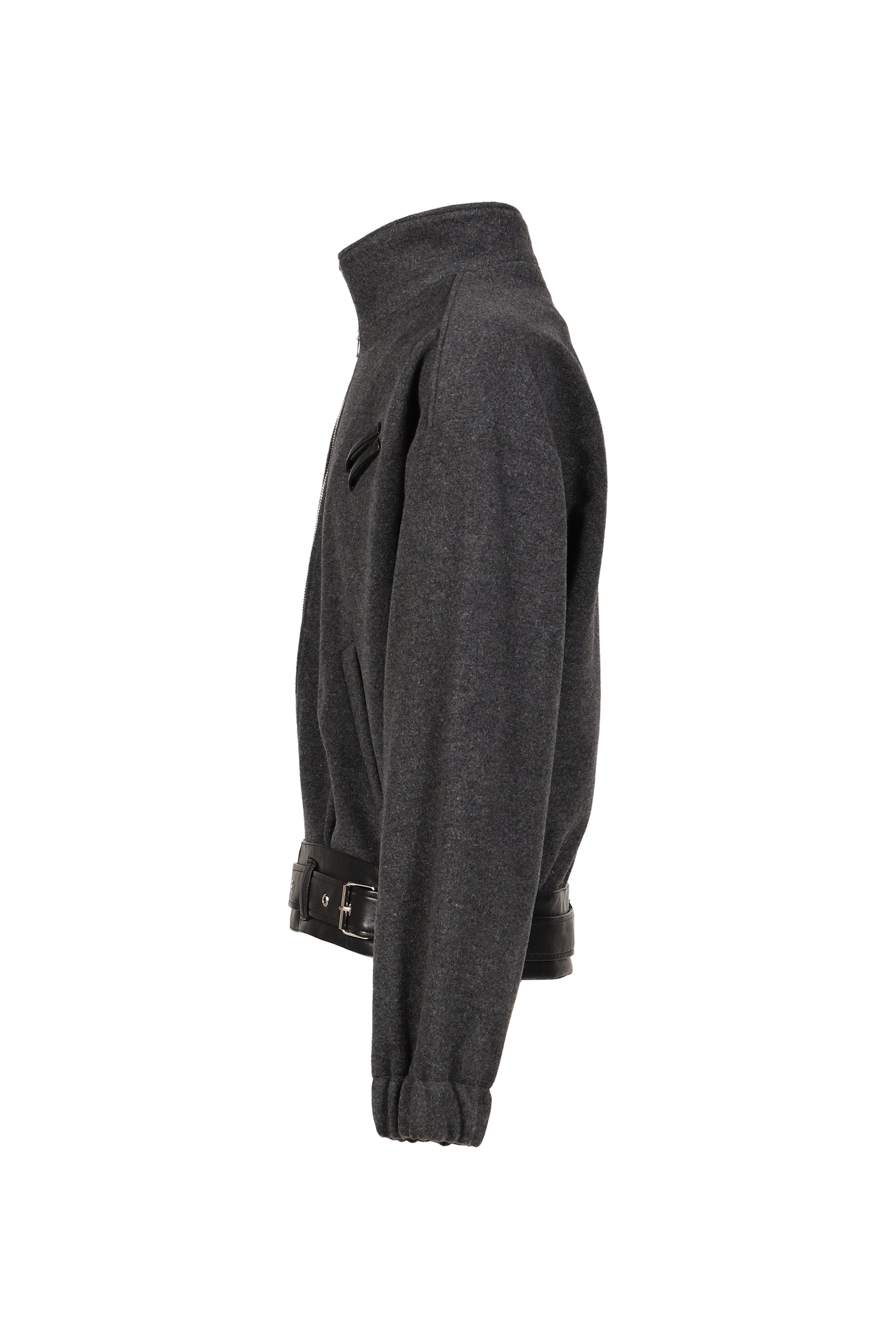ALLIANCE BELTED WOOL JACKET / D. GRY