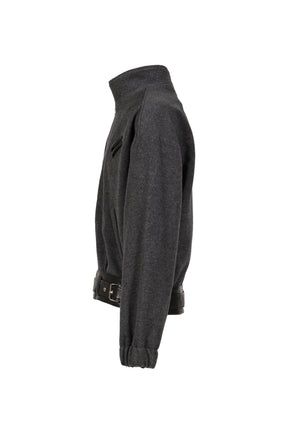 ALLIANCE BELTED WOOL JACKET / D. GRY