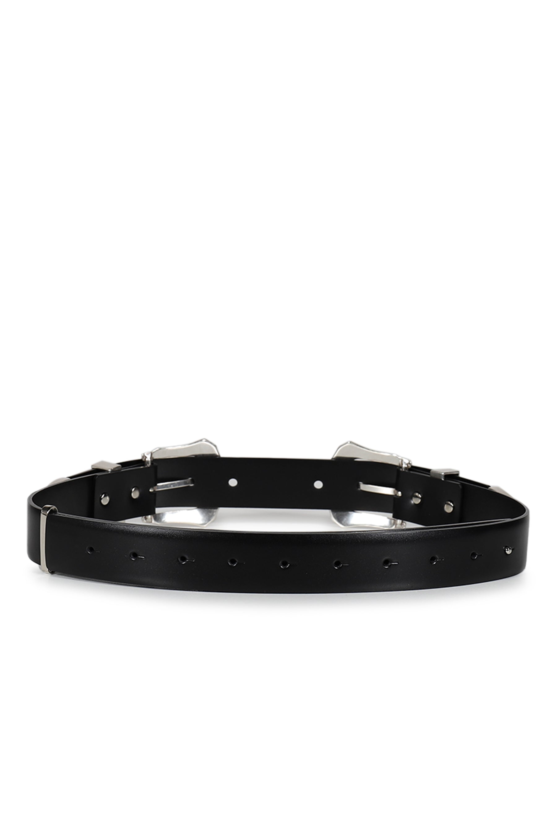 DOUBLE BUCKLE WIDE BELT / BLK