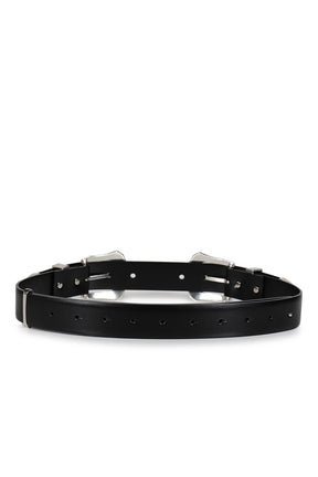 DOUBLE BUCKLE WIDE BELT / BLK