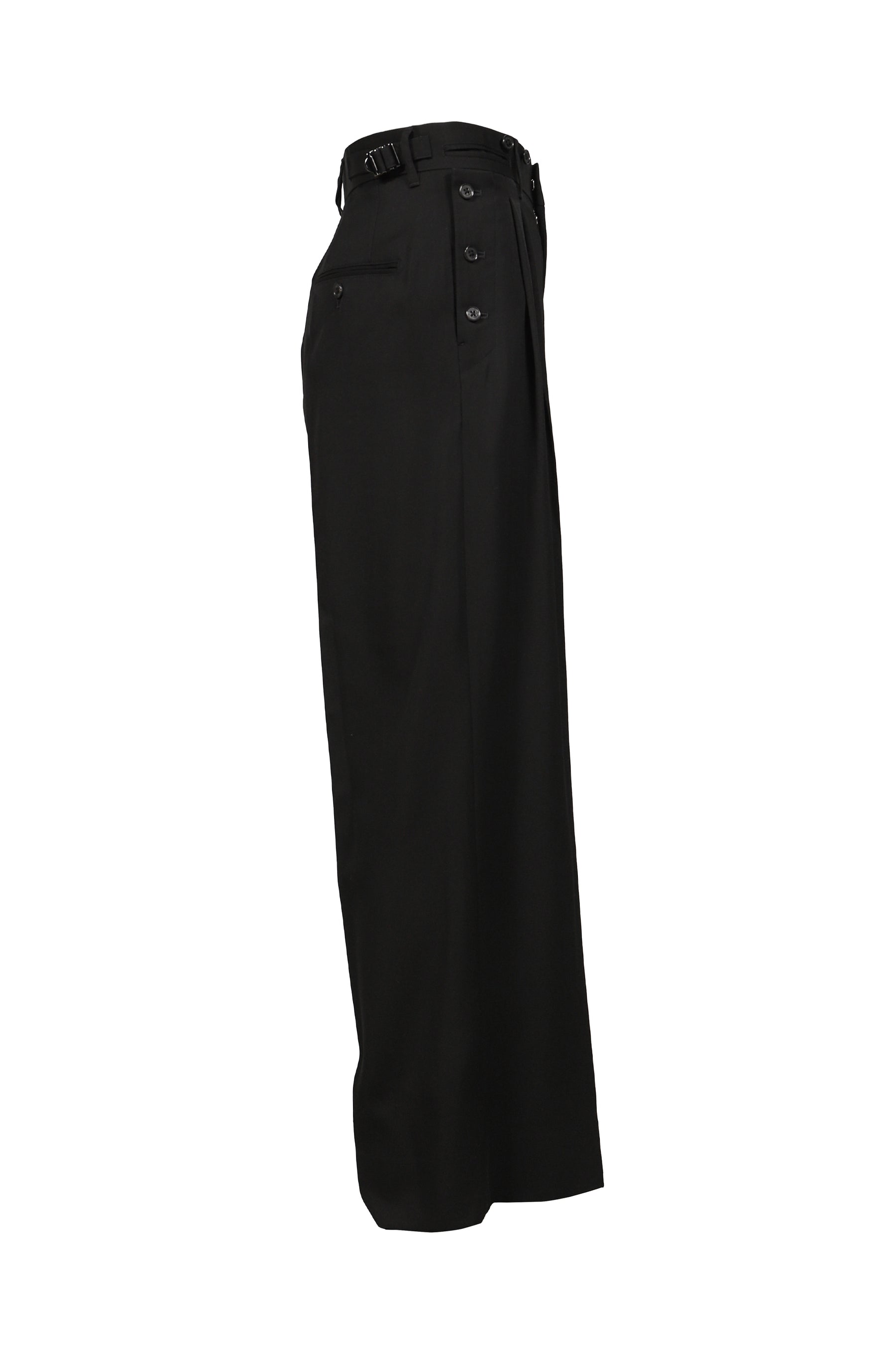 "BILLY" SAILOR SUPER WIDE SLACKS / BLK