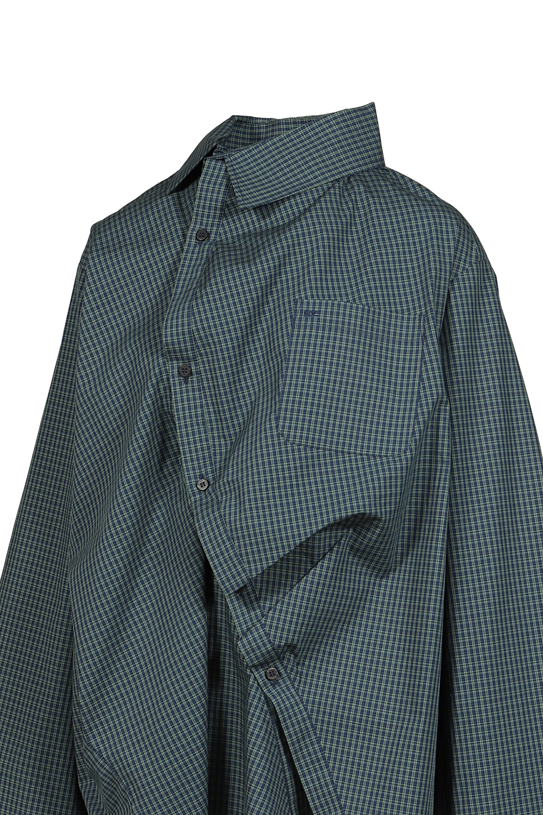 TWISTED CHECK SHIRT / GRN CHECKED