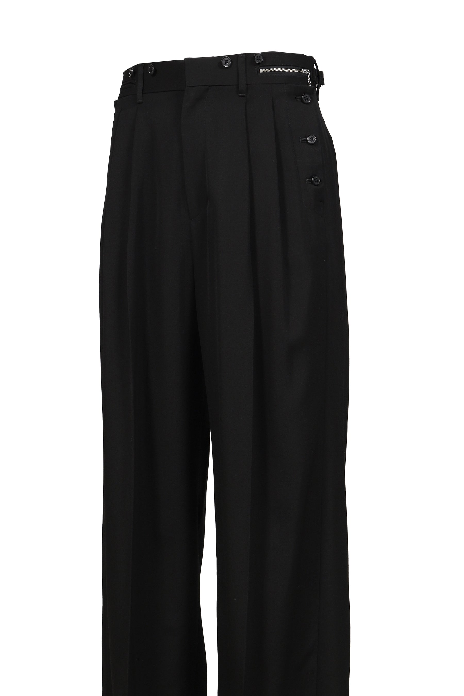 "BILLY" SAILOR SUPER WIDE SLACKS / BLK