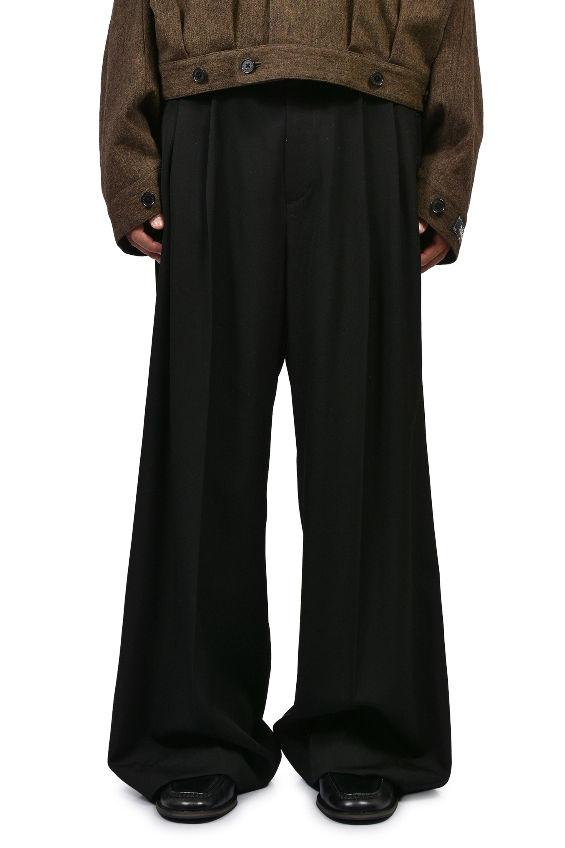 "BILLY" SAILOR SUPER WIDE SLACKS / BLK