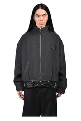 ALLIANCE BELTED WOOL JACKET / D. GRY