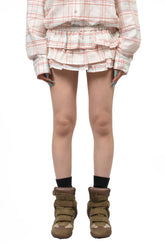 JARDIN CHECKS SHORTS / WHT