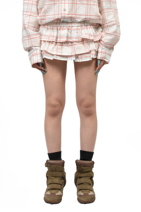 JARDIN CHECKS SHORTS / WHT