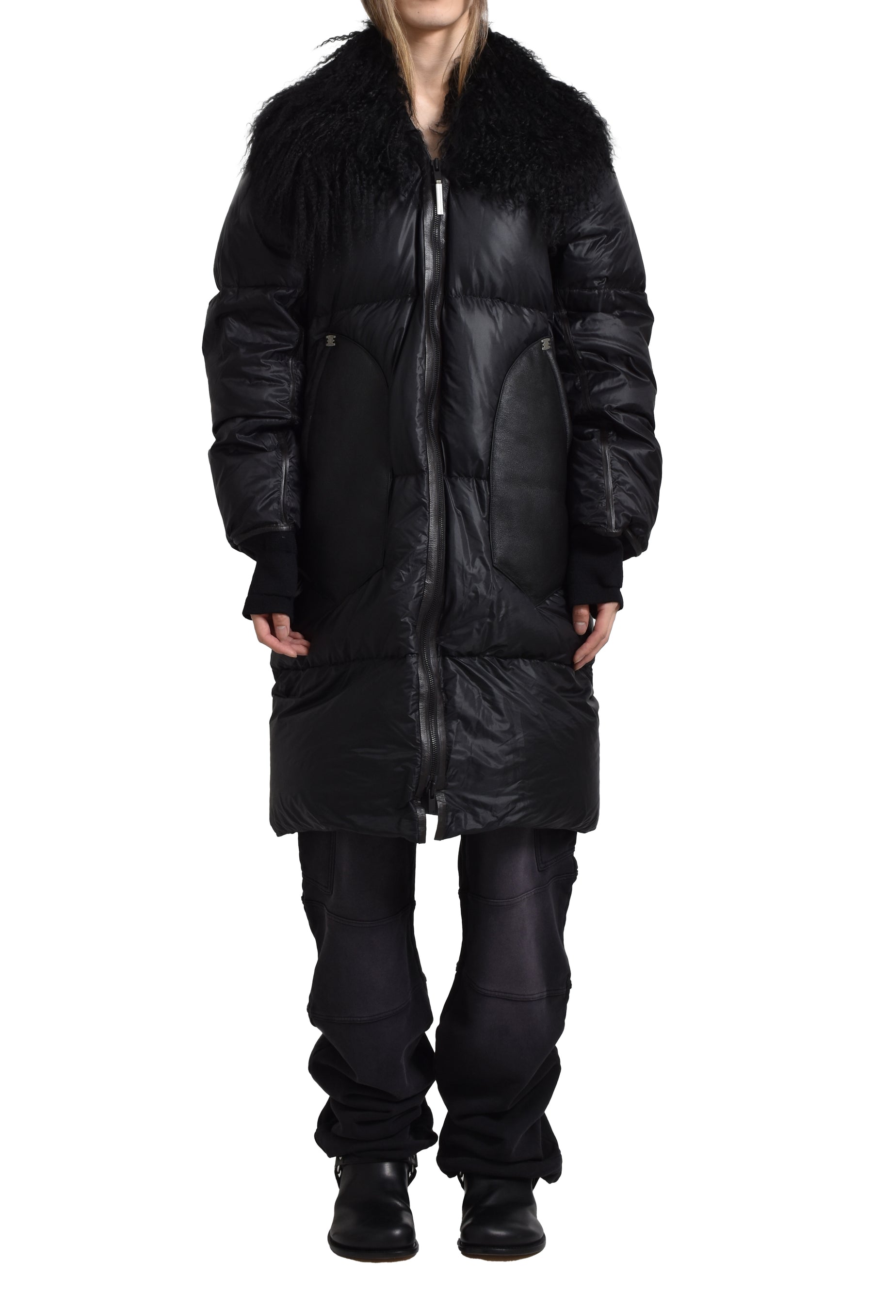 "ARROGANT" LONG DOWN JACKET / BLK