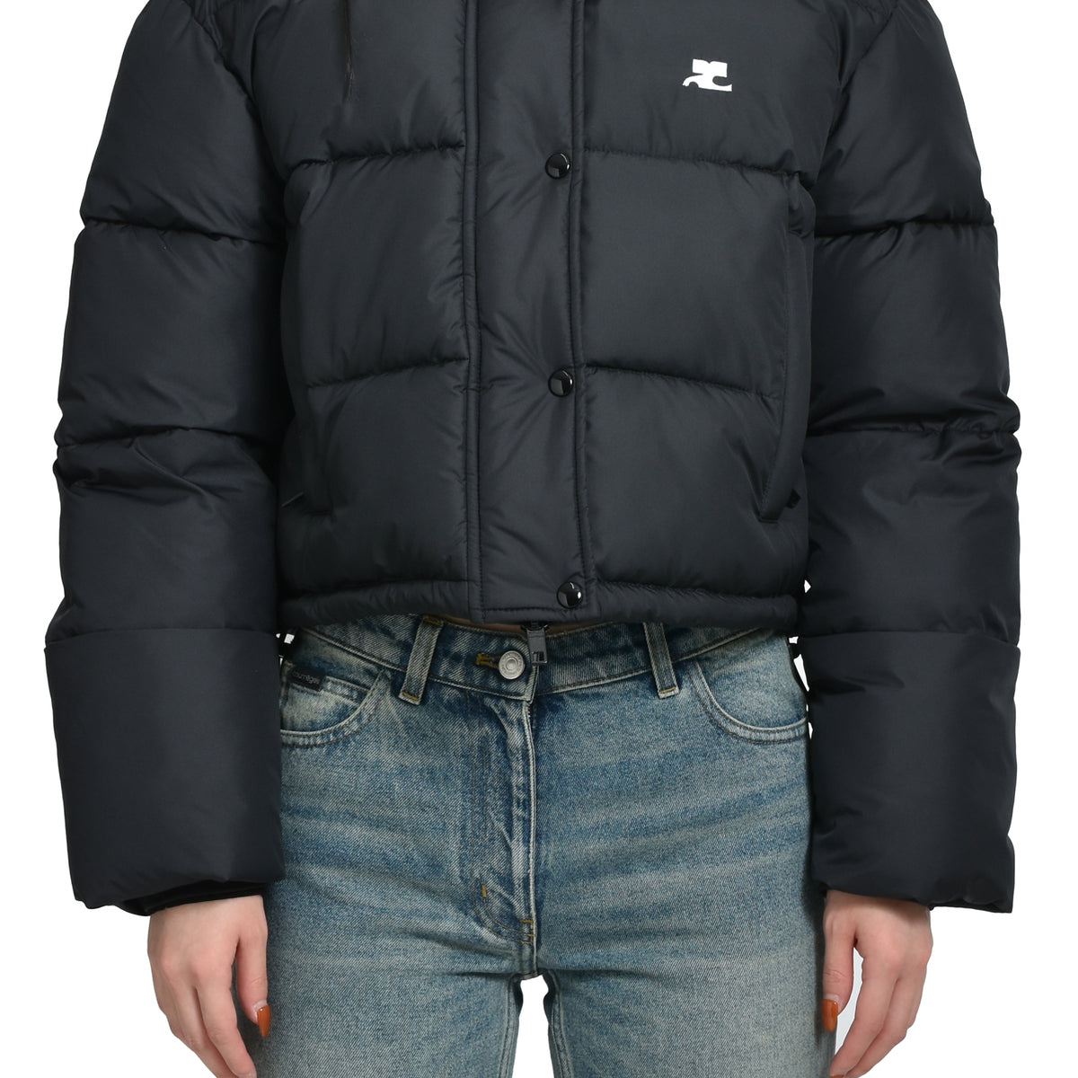 Courrèges FW25 AC NYLON PUFFER JACKET / BLACK - NUBIAN